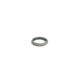 14k White Gold 1.00ct Yellow Diamond Pave Eternity Ring 3mm