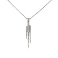 14k White Gold 1.92ct E VVS2 Baguette and Emerald Shaped Diamond Waterfall Necklace