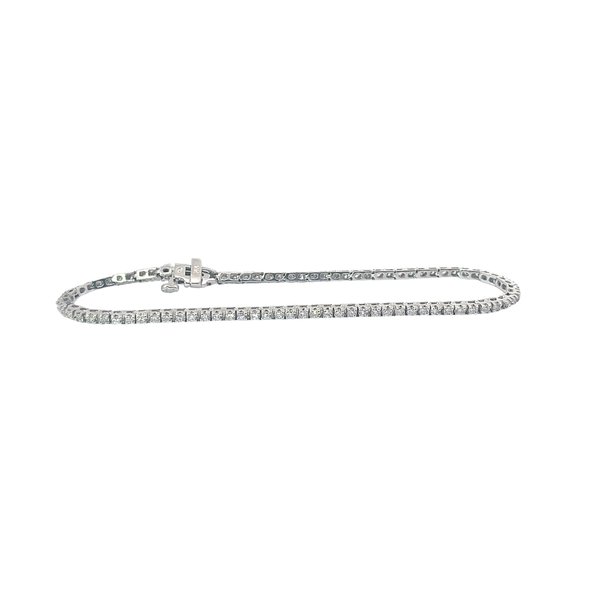 14K WHITE .99CT HI1 ROUND DIAMOND TENNIS BRACELET