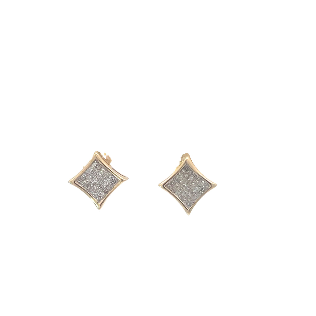 14K YELLOW GOLD .50CT G SI1 ROUND DIAMOND INVISIBLE SET STUD EARRINGS
