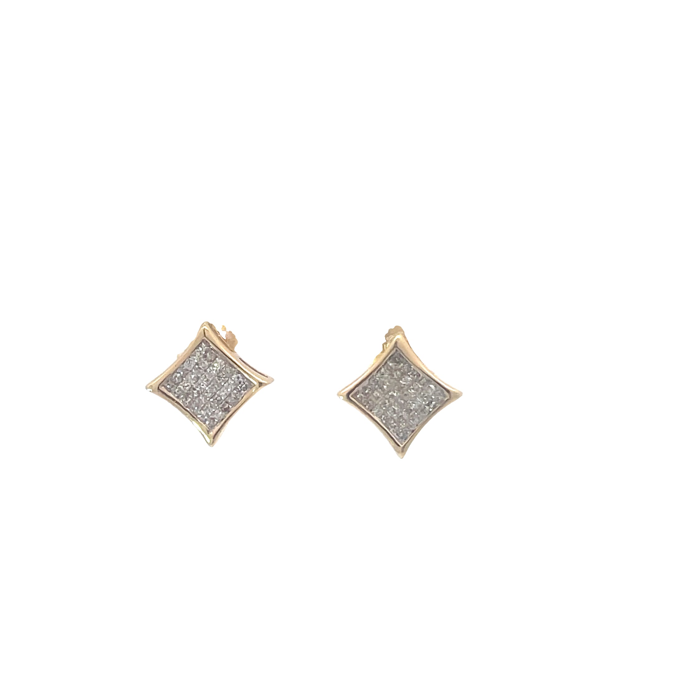 14K YELLOW GOLD .50CT G SI1 ROUND DIAMOND INVISIBLE SET STUD EARRINGS