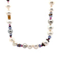 18k Yellow Gold 9.00ct Vivid Sapphire, 3.00ct Ruby, .65ct G VS2 Round ,.18ct Emerald and Pearl Strand Necklace