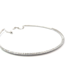 14k White Gold 2.50ct G VS2 Round Diamond Solid Diamond Choker Necklace