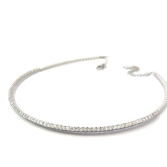 14k White Gold 2.50ct G VS2 Round Diamond Solid Diamond Choker Necklace