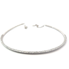 14k White Gold 2.50ct G VS2 Round Diamond Solid Diamond Choker Necklace