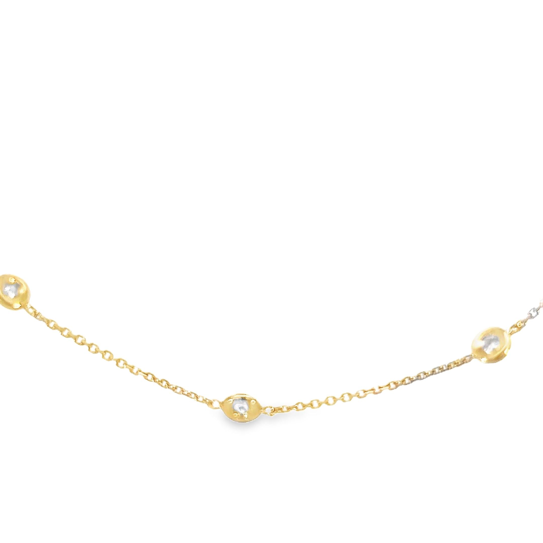 14k Yellow Gold 1.00ct  G VS2 Round Diamond By the Yard Necklace 30"inch