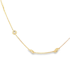 14k Yellow Gold 1.00ct  G VS2 Round Diamond By the Yard Necklace 30"inch