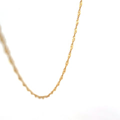 14k Yellow Gold 3.4 Gram Twisted Chain 18" inch