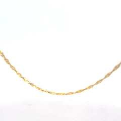 14k Yellow Gold 3.4 Gram Twisted Chain 18" inch