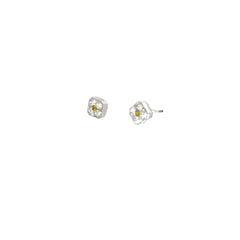 18k White Gold .84ct G VS2 Round Quadrillion Stud Earrings