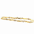 18k Two Tone 12.4 gram Hand Polish Link Bracelet 8 1/2 "inch