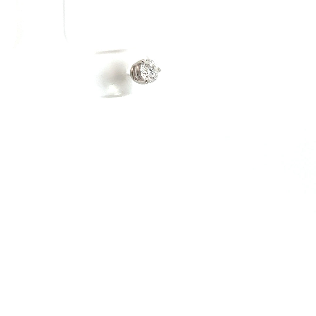 14k White Gold .20ct G VS2 Round Single Diamond Stud Earring