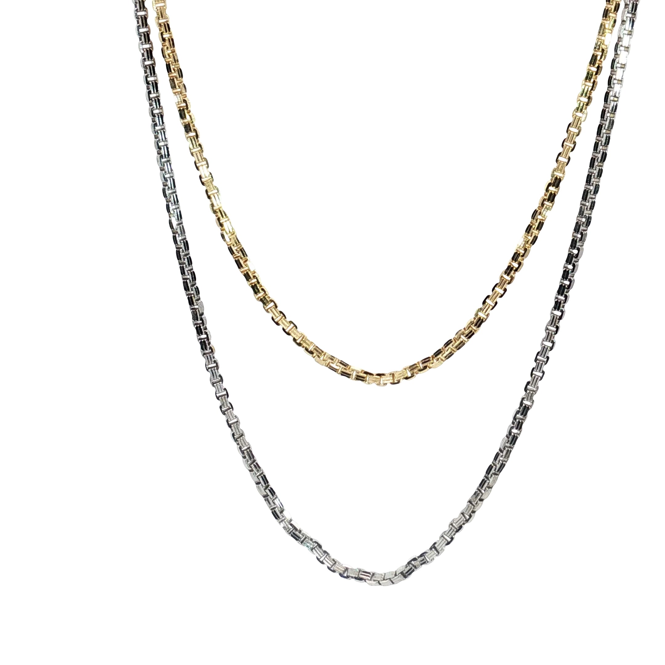 14k Yellow and White Gold Box Chain 9.5gram 20"inch