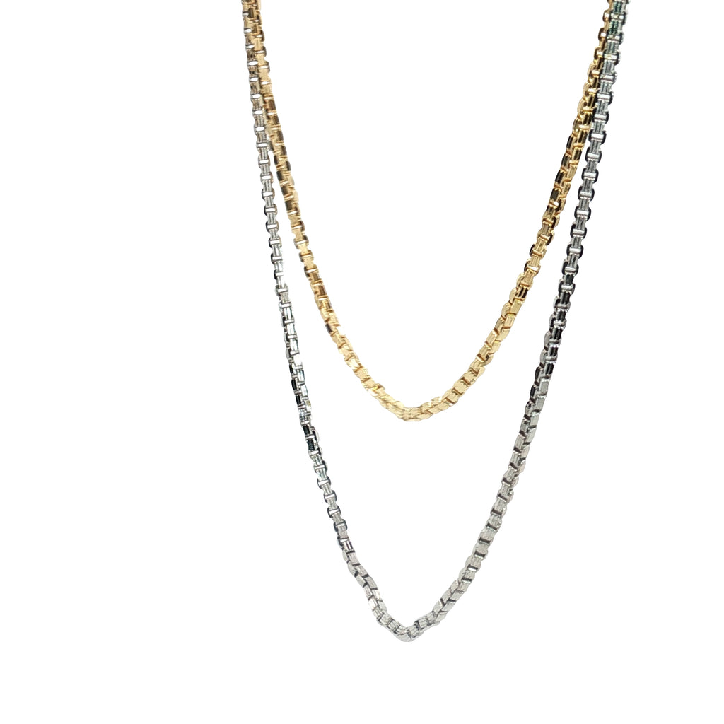 14k Yellow and White Gold Box Chain 9.5gram 20"inch