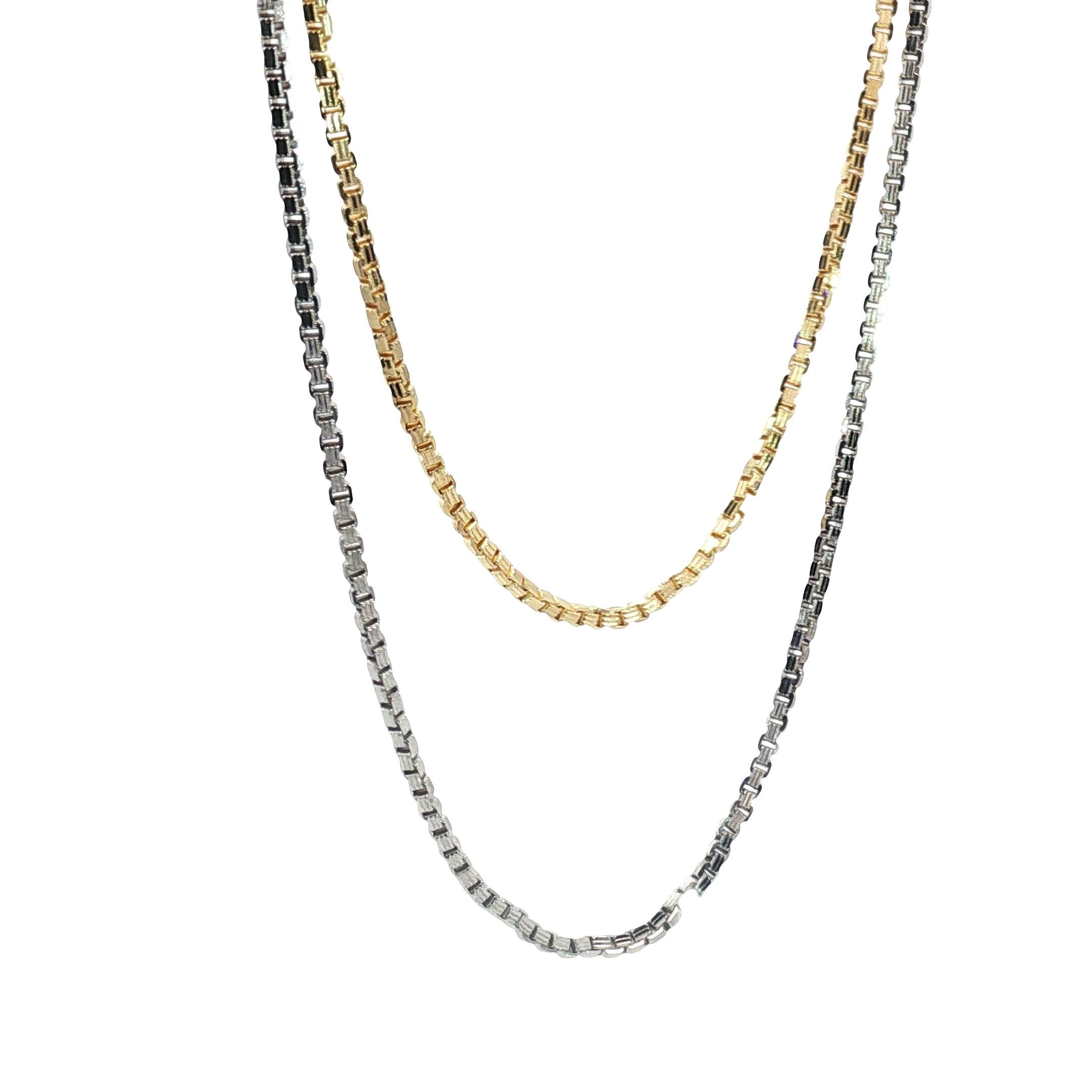 14k Yellow and White Gold Box Chain 9.5gram 20"inch