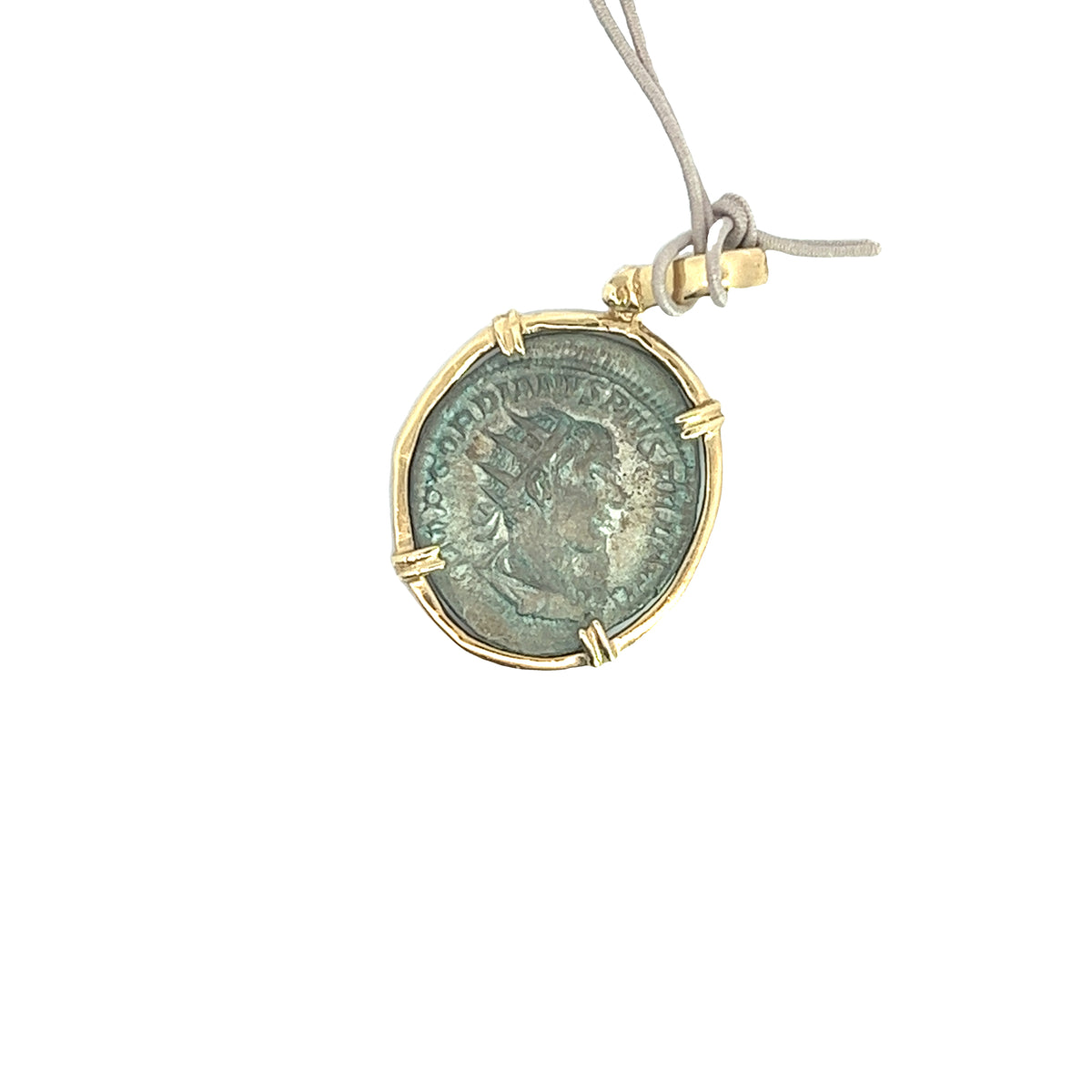 14k Yellow Gold Roman Coin Necklace