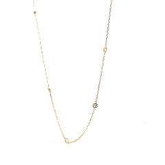 14k White Gold 1.50CT G SI1 Round Diamond By The Yard Necklace