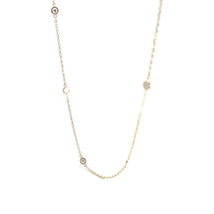 14k White Gold 1.50CT G SI1 Round Diamond By The Yard Necklace