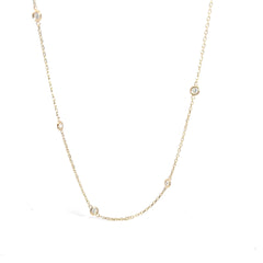 14k White Gold 1.50CT G SI1 Round Diamond By The Yard Necklace