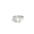 PLATINUM 2.01CT G SI1 EMERALD CUT DIAMOND/ 1.15CT G SI1 TRILLION 3 STONE ENGAGEMENT RING CERTIFIED BY GIA #11106537