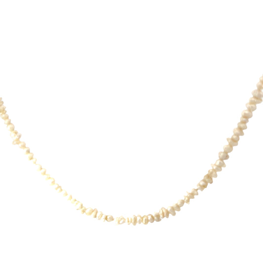 14k Yellow Gold Seed Pearl Necklace 24"