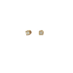 14k Yellow Gold 1ct J SI2 Cushion Cut Diamond Stud Earrings