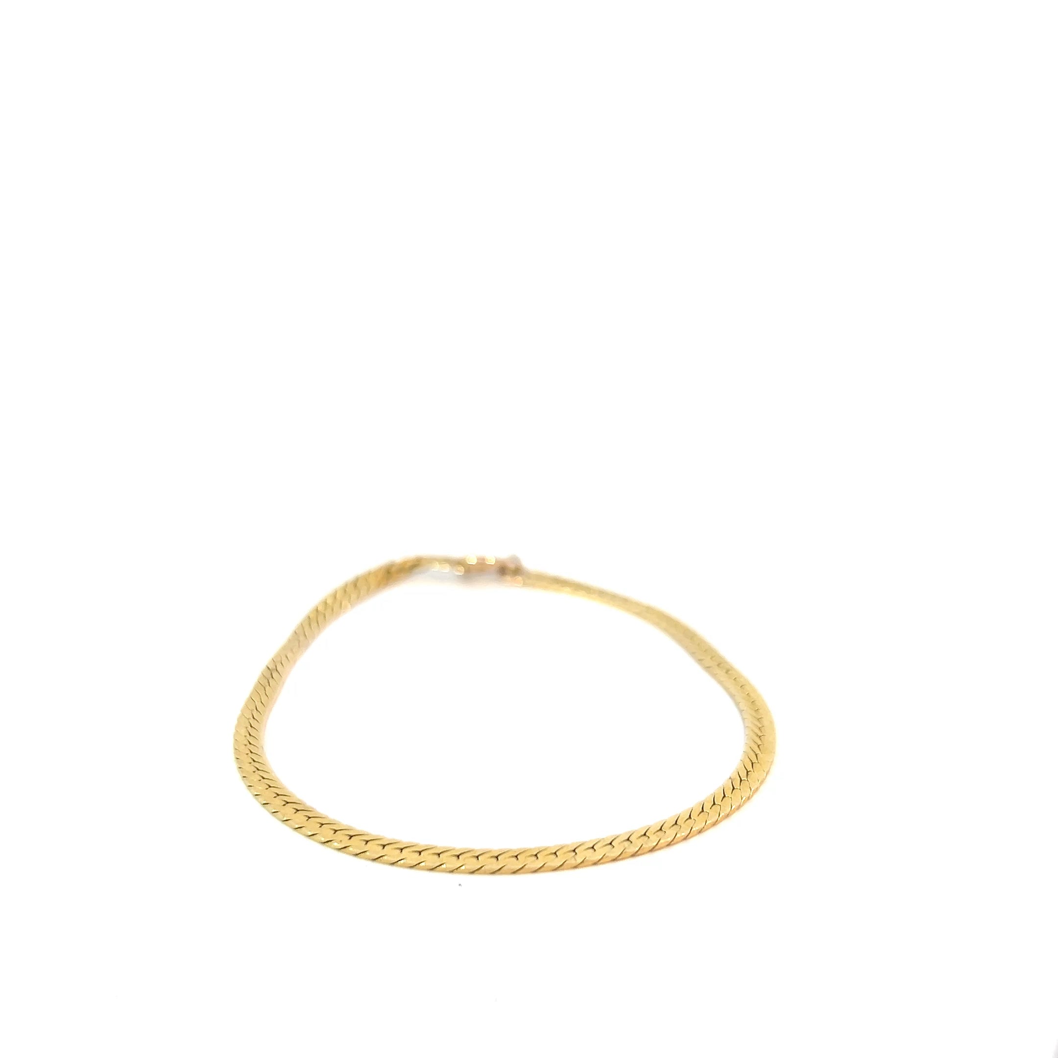 14k Yellow Gold 3.20 Gram Herringbone Bracelet 2.8mm 7" inch
