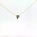 14k Yellow Gold Initial P Pendant Necklace