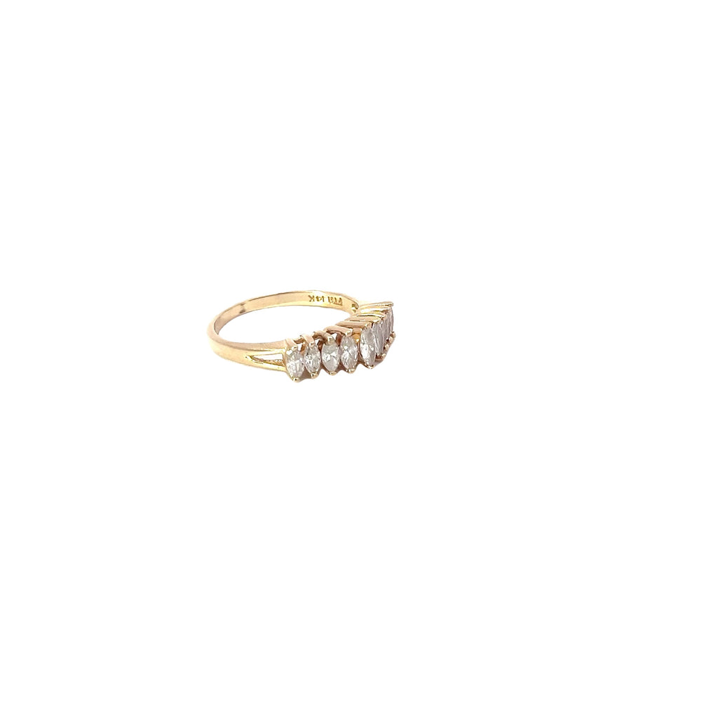 14k Yellow Gold 1.00ct G SI1  (9) Marquise Diamond Anniversary Band
