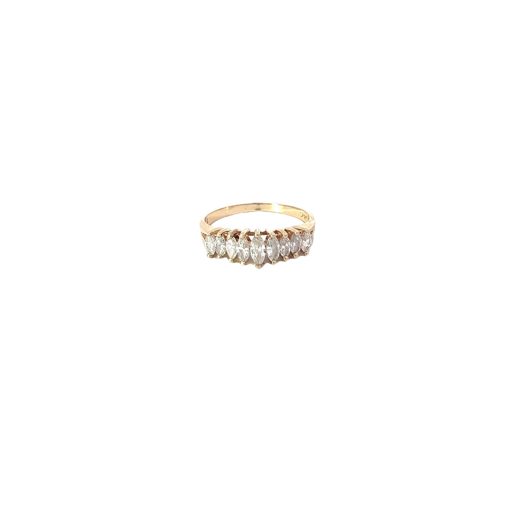 14k Yellow Gold 1.00ct G SI1  (9) Marquise Diamond Anniversary Band