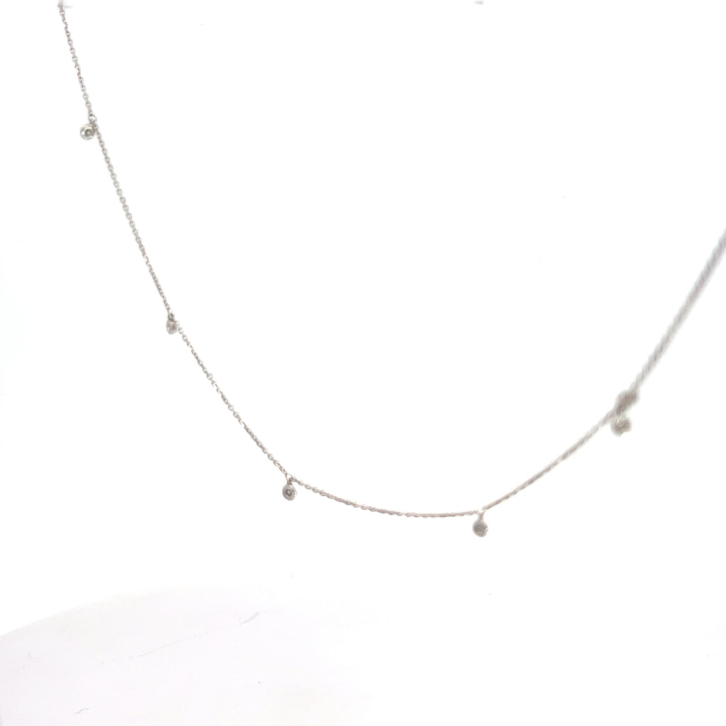 14k White Gold .33ct G SI1 (13) Round Diamond Dangle Diamond By the Yard Necklace