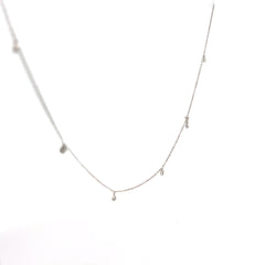 14k White Gold .33ct G SI1 (13) Round Diamond Dangle Diamond By the Yard Necklace