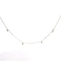 14k White Gold .33ct G SI1 (13) Round Diamond Dangle Diamond By the Yard Necklace