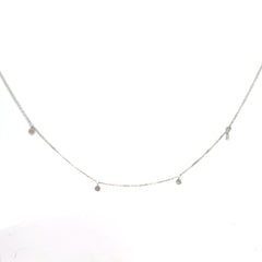 14k White Gold .33ct G SI1 (13) Round Diamond Dangle Diamond By the Yard Necklace