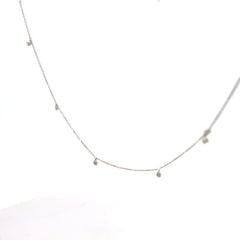 14k White Gold .33ct G SI1 (13) Round Diamond Dangle Diamond By the Yard Necklace