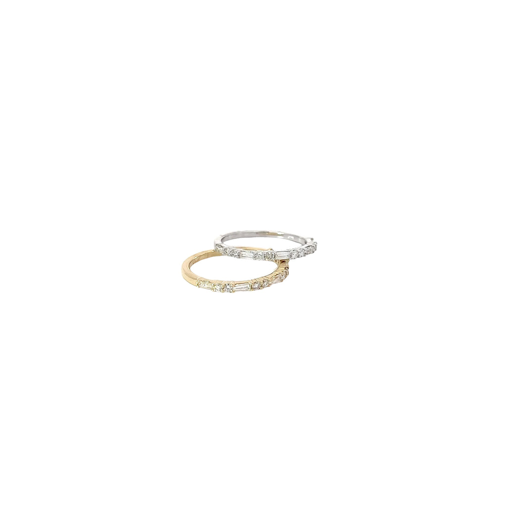 14k Yellow and Rose Gold 1.15ct G VS2 Baguette And Round Diamond Ring Size 7
