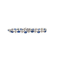 14K White Gold 2.00ct G SI1 Round  Diamond and 7.00ct Oval Blue Sapphire Bracelet