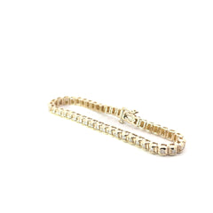 14k Yellow Gold 2ct G VS2 Round Diamond Tennis Bracelet 1/2 Bezel