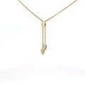 14k Yellow Gold .75ct E VS2 Emerald Cut Diamond Lariat Necklace