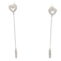 14k White Gold .35ct G SI1 Round Diamond Open Heart Stud Earrings Dangle Tube