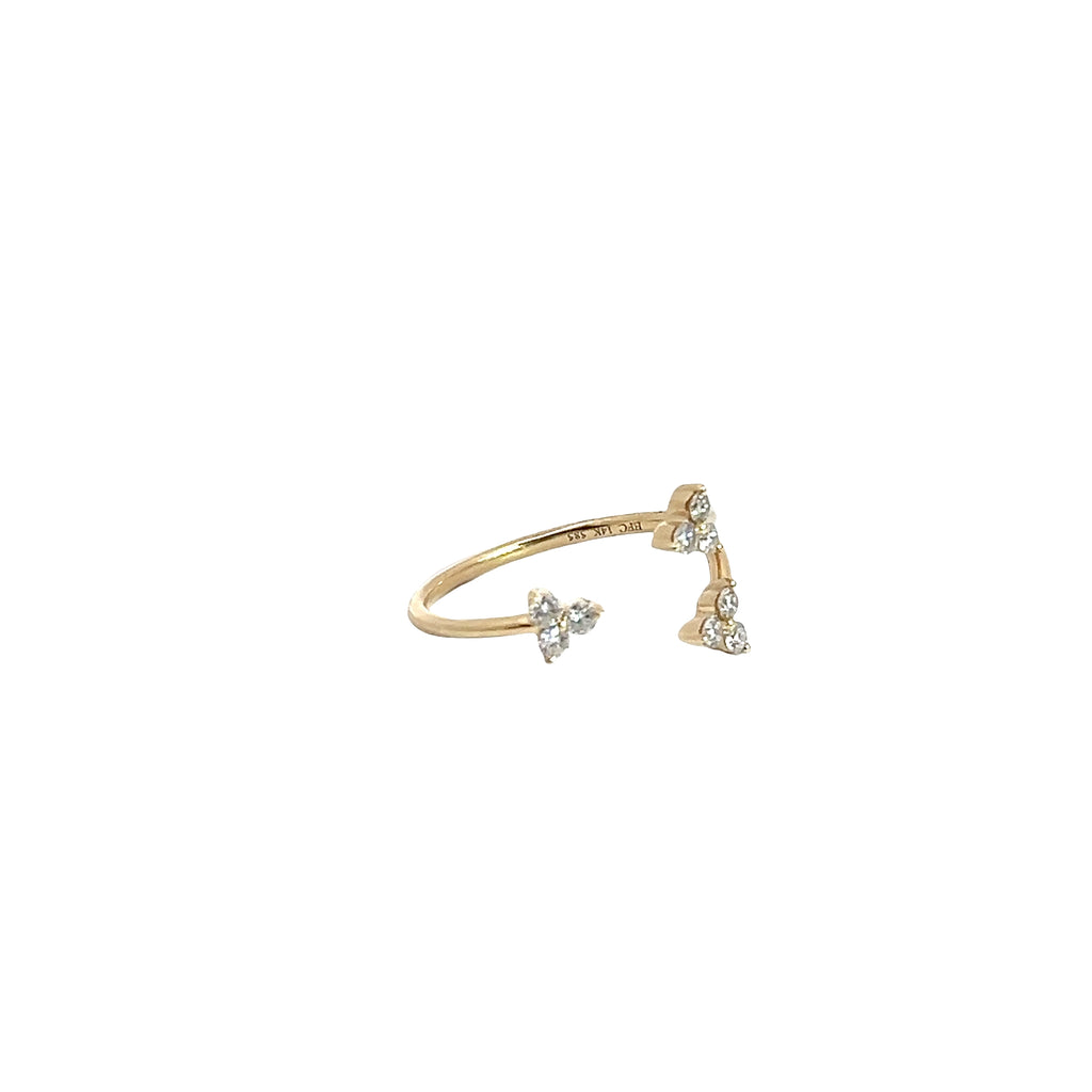 14k Yellow Gold .20ct G SI1 Round Diamond Open Ring