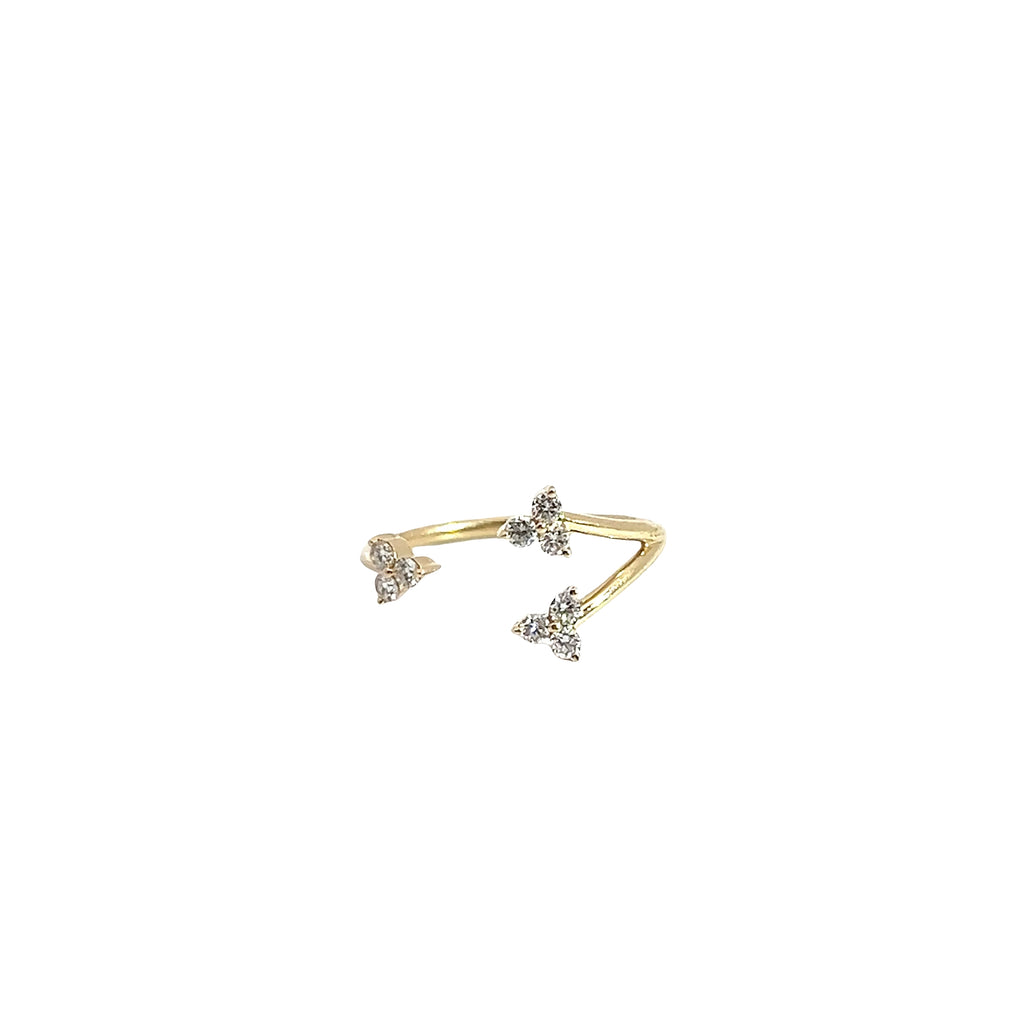 14k Yellow Gold .20ct G SI1 Round Diamond Open Ring