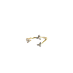 14k Yellow Gold .20ct G SI1 Round Diamond Open Ring