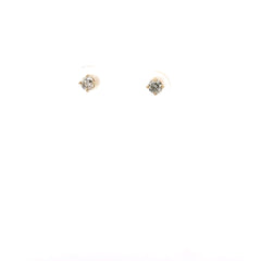 14k White and Yellow .30ct G VS2 Round Diamond Stud Earrings