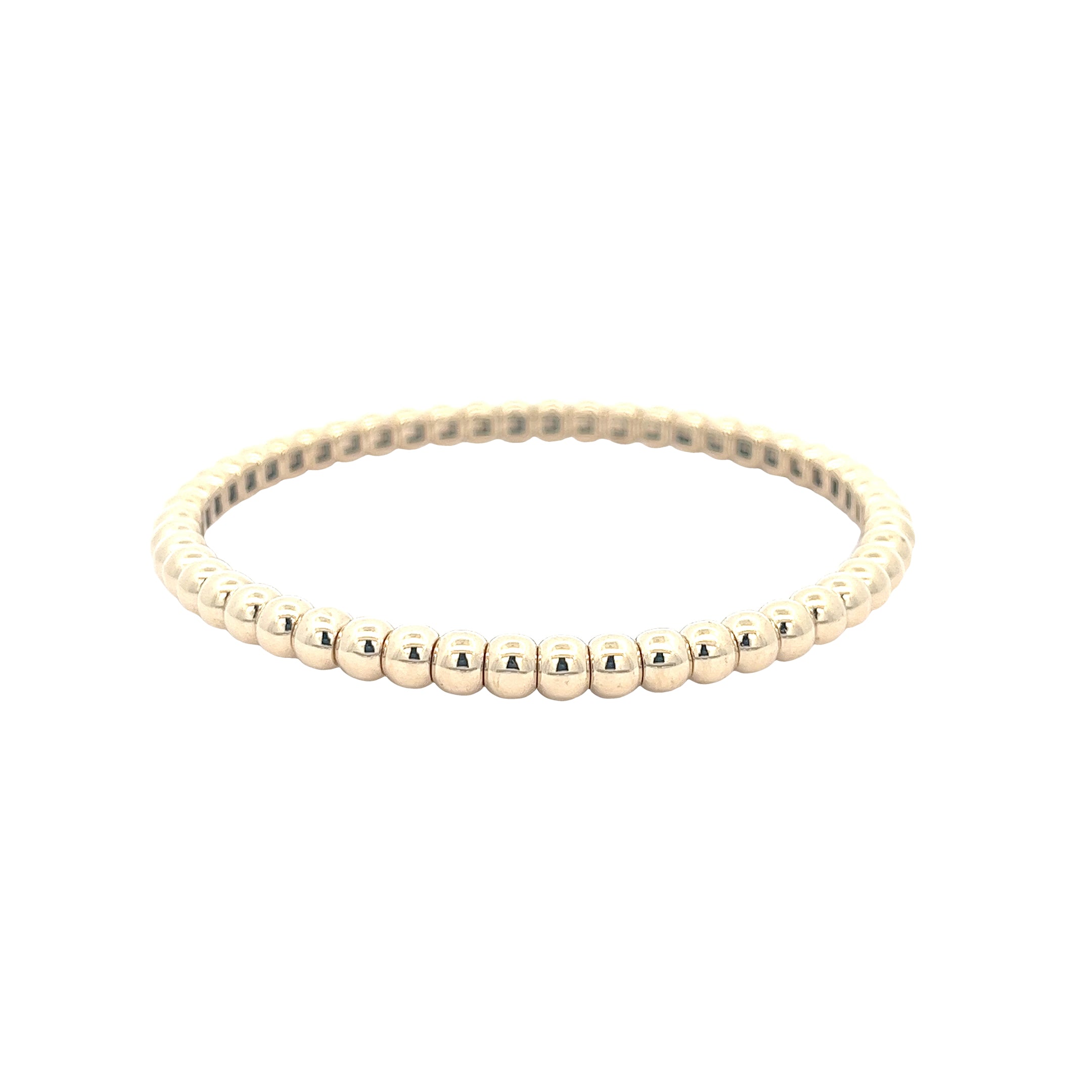 14k Yellow Gold Stretchy Beaded Bracelet