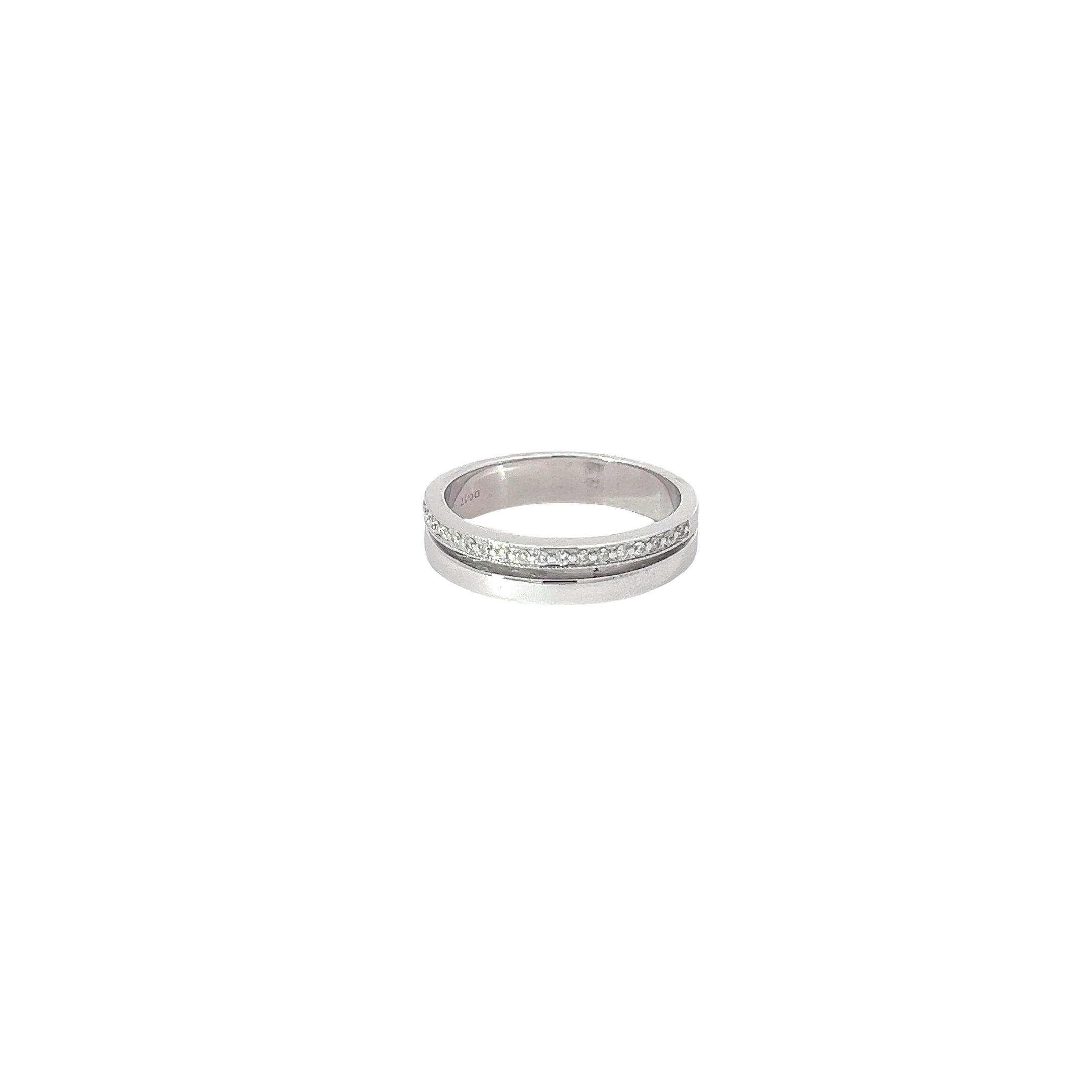 14k White Gold  .30ct G VS2 Round Diamond Men Wedding Band