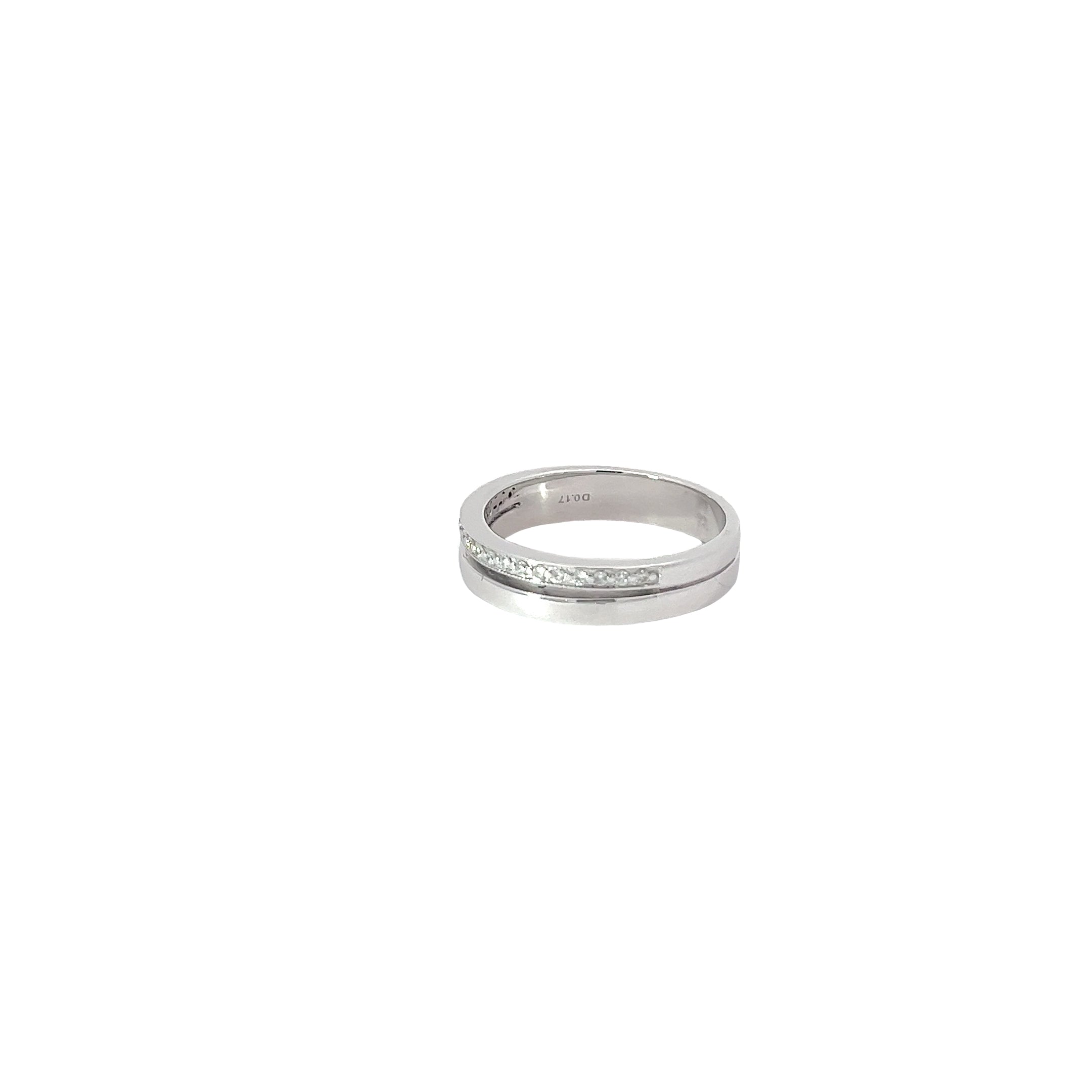 14k White Gold  .30ct G VS2 Round Diamond Men Wedding Band