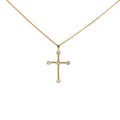 18K YELLOW GOLD .50CT FVS2 BEZEL SET DIAMOND CROSS PENDANT