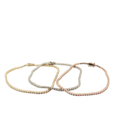 14k Yellow, White and Rose Gold 1.75ct H VS2 Round Diamond Tennis Bracelet