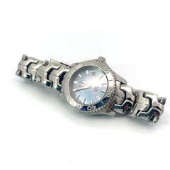 Pre-owned Tag Heuer Link WJ1316-0 Mother Of Pearl & Stainless-Steel Ladies Quartz Watch